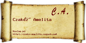 Czakó Amelita névjegykártya